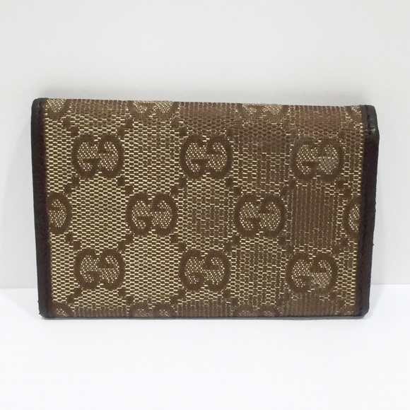 Gucci brown distressed monogram canvas and leather key wallet - Picture 3 of 12